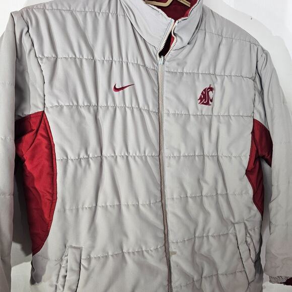 VTG Nike Team Washington State Cougars Puffer Winter Jacket Large Reversible - Picture 9 of 16